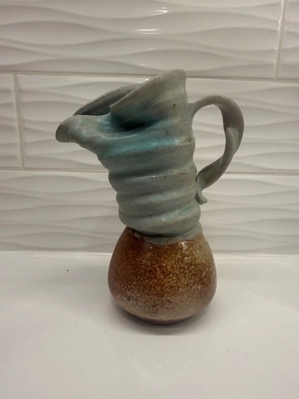 Vintage Liz Bryant Signed Studio Pottery Sculptural Pitcher – 2000